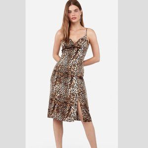 Express Leopard print slit dress- NEVER WORN